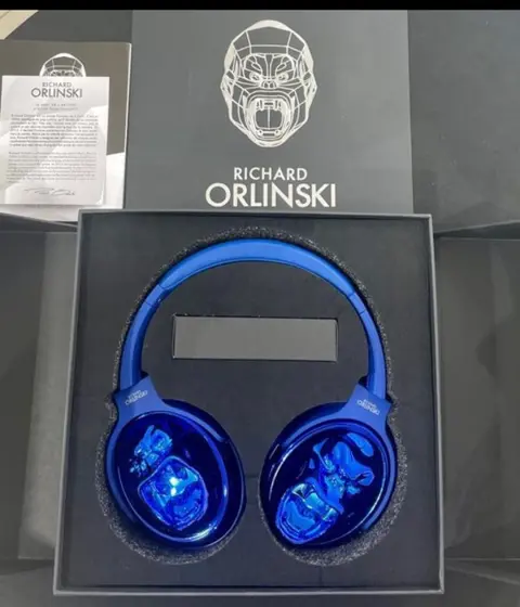 Richard Orlinski (1966) - Casque HEADPHONES KONG - Chrome Blue - Bleu