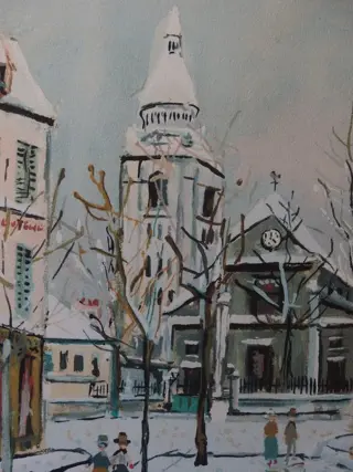Maurice Utrillo (1883-1955) - L'Eglise Saint Pierre de Montmartre en hiver