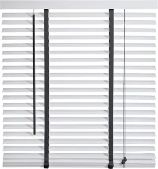 Jaloezie Hout - 50mm - Uni FSC Wit/Donkergrijs - 70x130 cm