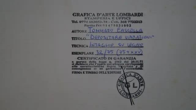 Tommaso Cascella (1951) - Depositare vibrazioni