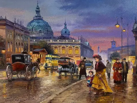 Knysh Tanya (1965) after Detlev Nitschke - Old Berlin. Evening lights