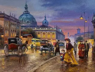 Knysh Tanya (1965) after Detlev Nitschke - Old Berlin. Evening lights