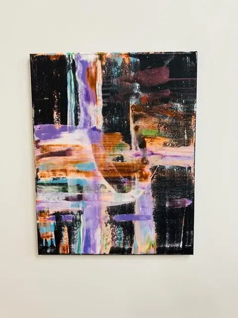 Karl Lagasse (1981) - TABLEAU - PURPLE LIFE -Oeuvre exposition Austin Texas USA 2023