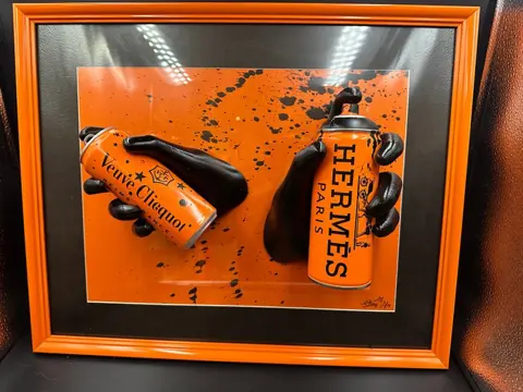 Art Stray-Nos - Cadre Hermès & Veuve Clicquot