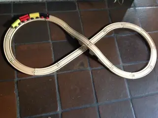 Houten treinset + trein