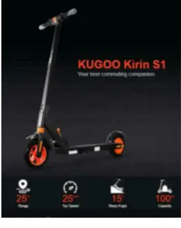 KUGOO KIRIN S1 Electric Scooter 8" Tires 350W DC