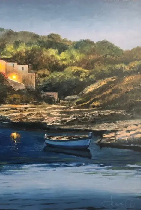 Mirko Morelli (1953) - Borgo sul golfo Porticciolo Corsica
