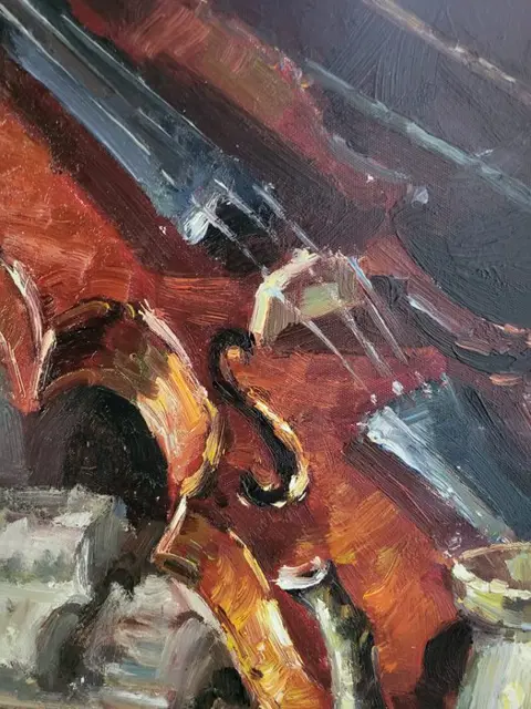 Nicolas Moreau (XX) - Nature morte au violon