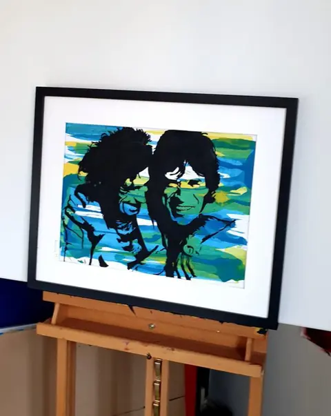 Liesens 1954 - ROLLING STONES( urban pop art) incl gratis lijst