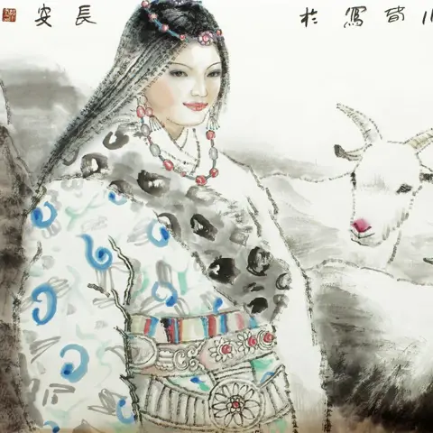 Yang Xiaochun (1960) - Harmony in the Himalayas- Chinese Ink Painting