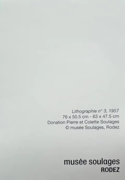 D'après Pierre Soulages (1919-2022) - Lithographie N°3
