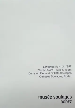 D'après Pierre Soulages (1919-2022) - Lithographie N°3