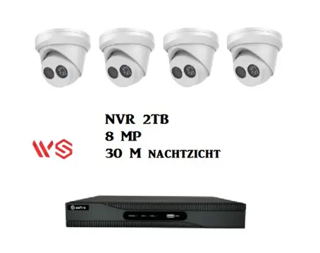 Safire Kit 2TB met 4 x 8MP camera met audio
