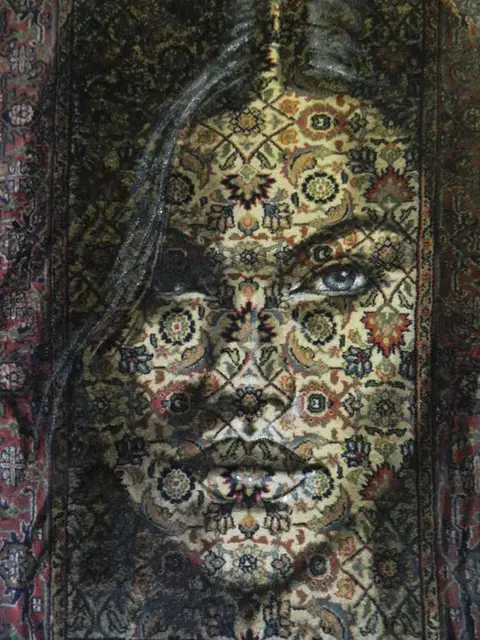 Jacqueline Klein Breteler - Portrait on a real Persian carpet (XXL)