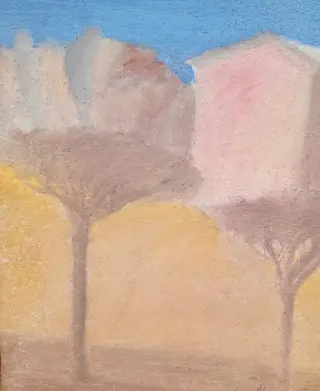Franco Beraldo (1944) - Paesaggio - Strappo d'Affresco