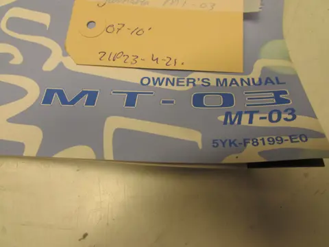 INSTRUCTIEBOEKJE Yamaha MT 03 2005 - 2015