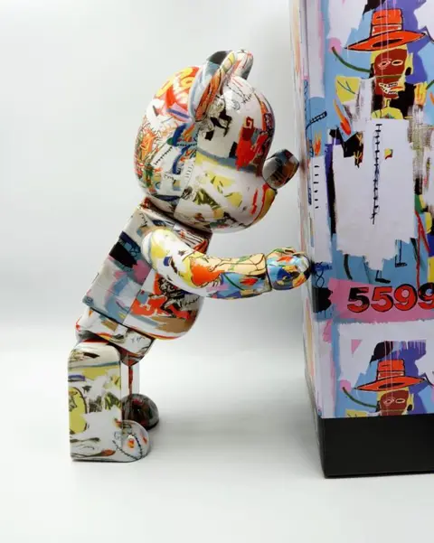 Medicom Toy - Be@rbrick 400% Andy Warhol x Jean Michel Basquiat