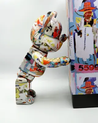 Medicom Toy - Be@rbrick 400% Andy Warhol x Jean Michel Basquiat