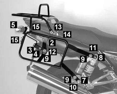KOFFERBEUGELSET Yamaha XJR 1300 1999 - 2007