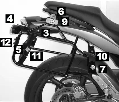 KOFFERBEUGELSET Honda CB 600 F 2007 - 2009