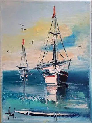 Alfred Anioł (1967) - Chapel and Sails, 2 paintings
