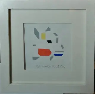 Bart van der leck "" vogeltje en geitje "" gouache