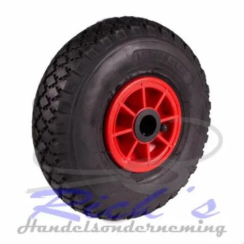 Bolderkarwiel, steekwagen luchtbandwiel 3.00-4 asgat 25 mm