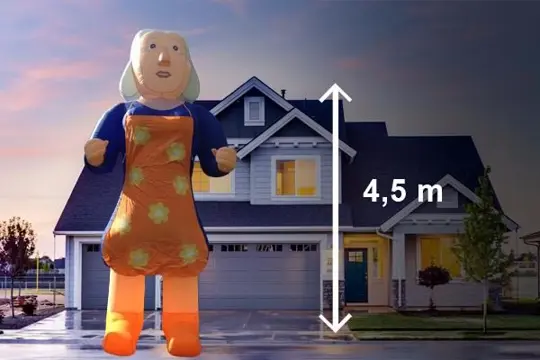 Sarah pop met schort 4,5m te huur, landelijke bezorging moge