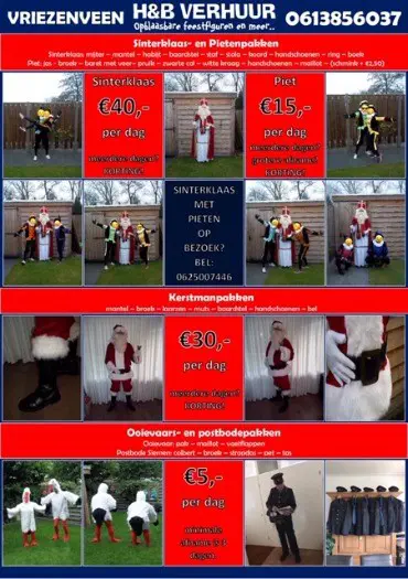 Intocht of bezoek van sint en piet ? huur bij ons de kleding