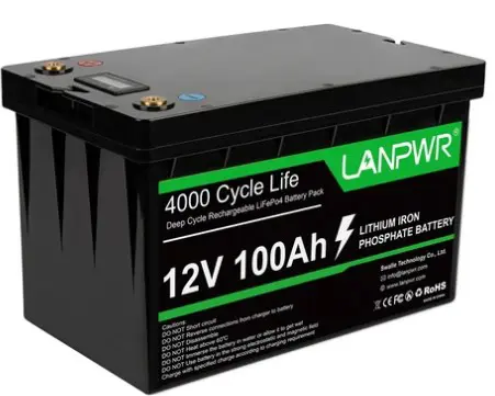 LANPWR 12V 100Ah LiFePO4 Lithium Battery Pack Backup Power