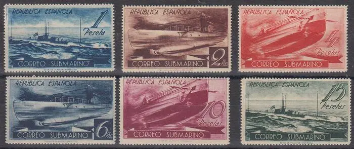 Spanje 1938 - Submarine Post - Edifil 775/80