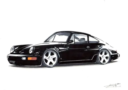 Afbeelding/illustratie - Porsche 964 - Dessin original -