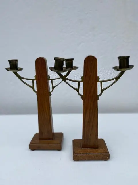 Paar Art Deco Kandelaars