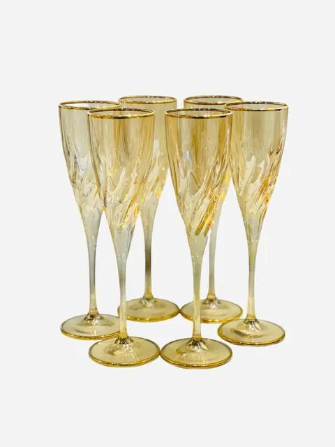 Vetreria Zecchin - Champagnefluiten (H. 23 cm) (6) - glas