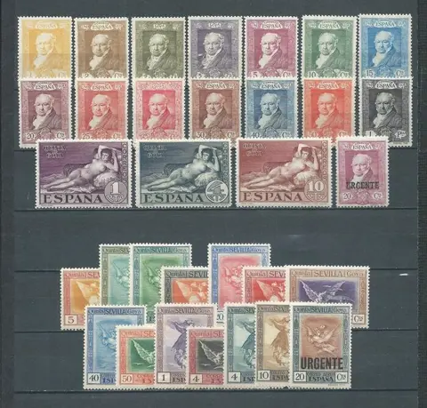 Spanje 1930 - ‘Quinta de Goya’ Mail and Airmail complete sets - Edifil nº 499/16 + 517/30