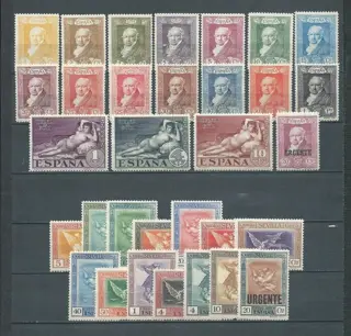 Spanje 1930 - ‘Quinta de Goya’ Mail and Airmail complete sets - Edifil nº 499/16 + 517/30
