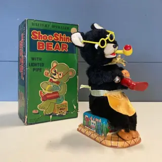 Toy Nomura - 1960 Shoe shine bear - battery operated -