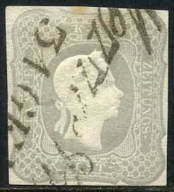 Italiaanse oude staten - Lombardije Venetië 1861 - Effigy of Franz Joseph facing right, newspapers 1.05 s. grey - Sassone G 10e
