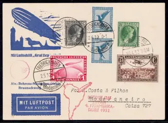 Luxemburg 1932 - Airship Graf Zeppelin 4th Southamerica Flight 1932 - Luxemburg treaty mail