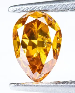 Diamant - 0.58 ct - Natural Fancy Vivid Yellowish Orange -