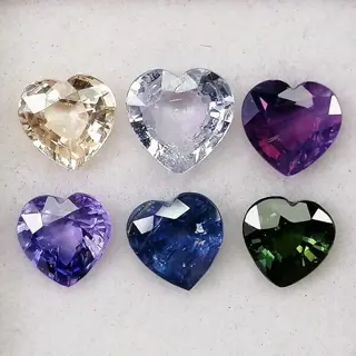 6 pcsVeelkleurige saffier - 3.80 ct