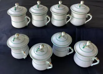 Service à Crème - Beautiful antique porcelain dessert