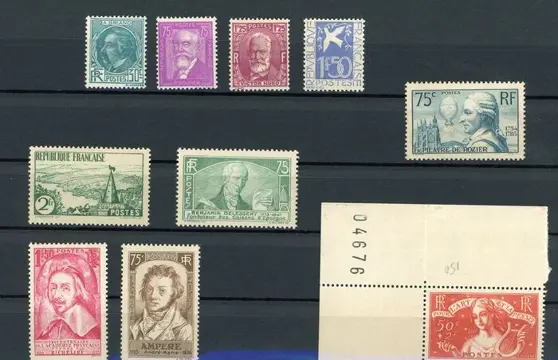 Frankrijk 1933/1936 - Selection of stamps, valued at €500 - Yvert n°291 à 313