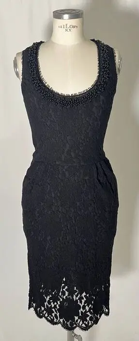 Blumarine - Black Wool Lace Dress Jurk