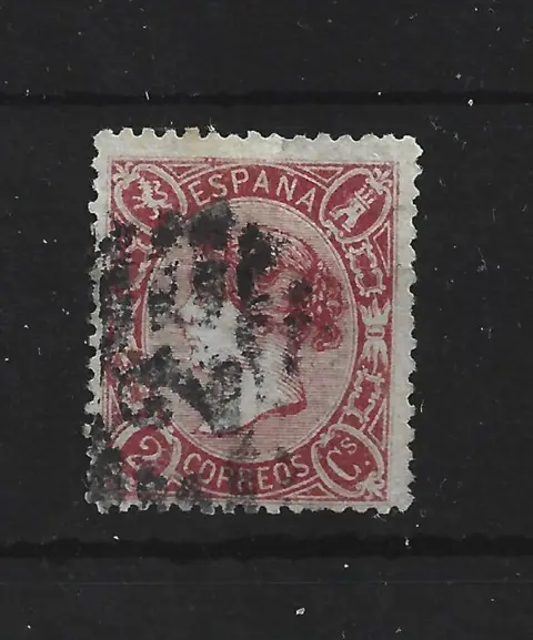 Spanje 1865 - 2 cuartos Isabella II, well centred - Edifil 74