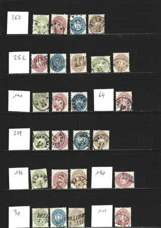 Italiaanse oude staten - Lombardije Venetië 1864 - Postmark collection&nbsp;– Müller points - Michel 20-23