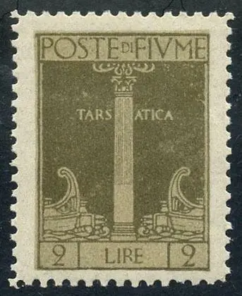 Fiume 1923 - San Vito, 2 lire Bistro oliva. Ottima centratura, splendido. Certificato - Sassone N.199A