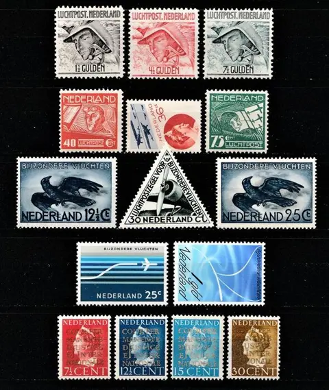 Nederland 1928/1980 - Selectie Luchtpost en Dienst - NVPH LP4/11, LP14/16, D16/19