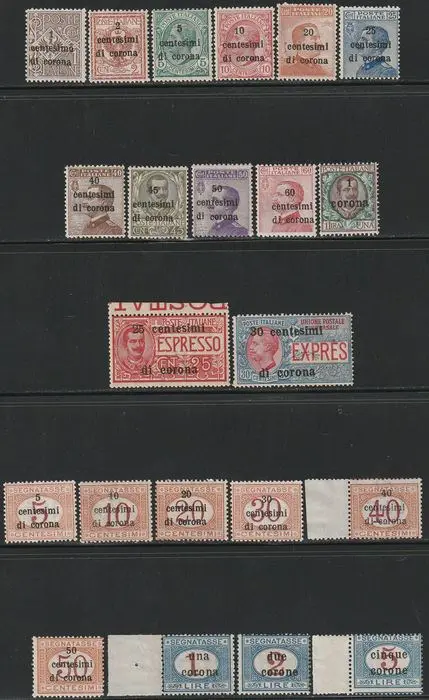 Italië - Dalmatië, Trente en Triëst 1919 - Trento e Trieste Collezione integra rara lusso - Sassone S.1/3
