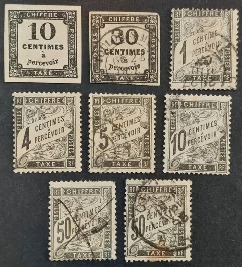Frankrijk - Lot tax type stamps, Duval type and square stamps
